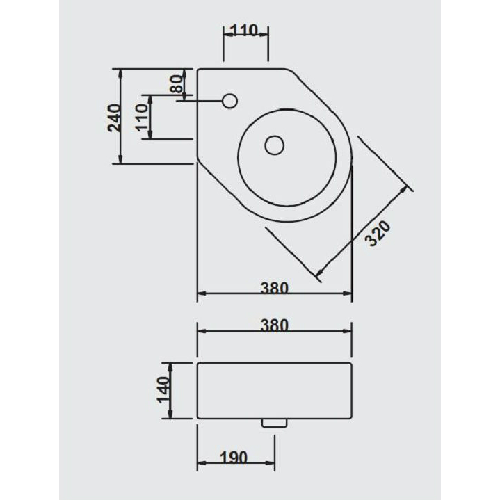 43166 Подвесная раковина настенная овальная Ceramica Hidra PLUVIA белая - Вид №2