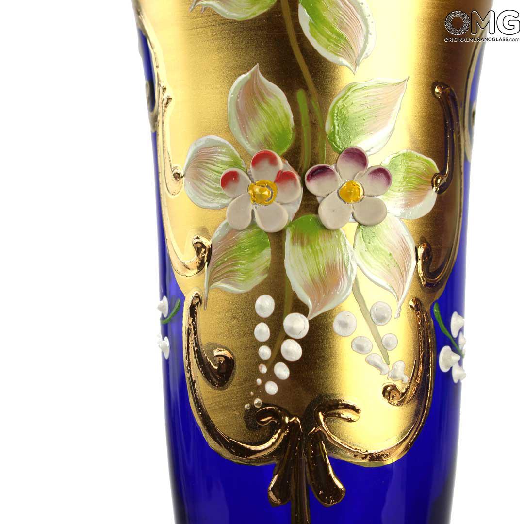 4326 ORIGINALMURANOGLASS Набор из 2 бокалов-флюте синего цвета - я&ты- trefuochi - муранское стекло OMG 6 см  - Вид №1