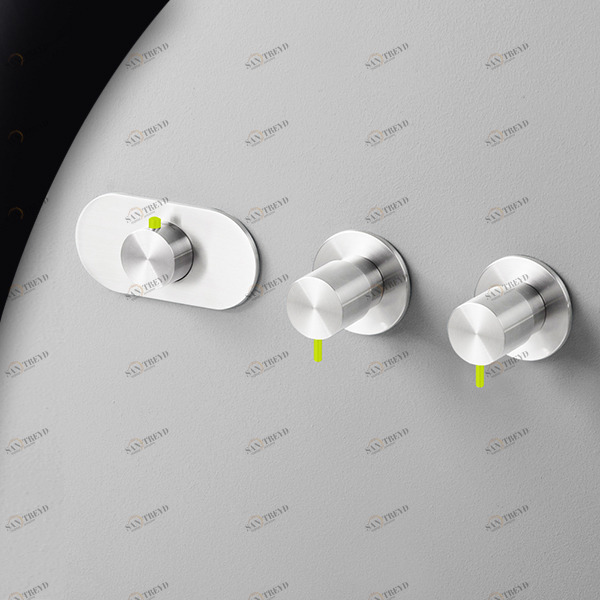 Термостат для душа глянцевая сталь с зеленой ручкой Toki Radomonte TKI55LCIL23