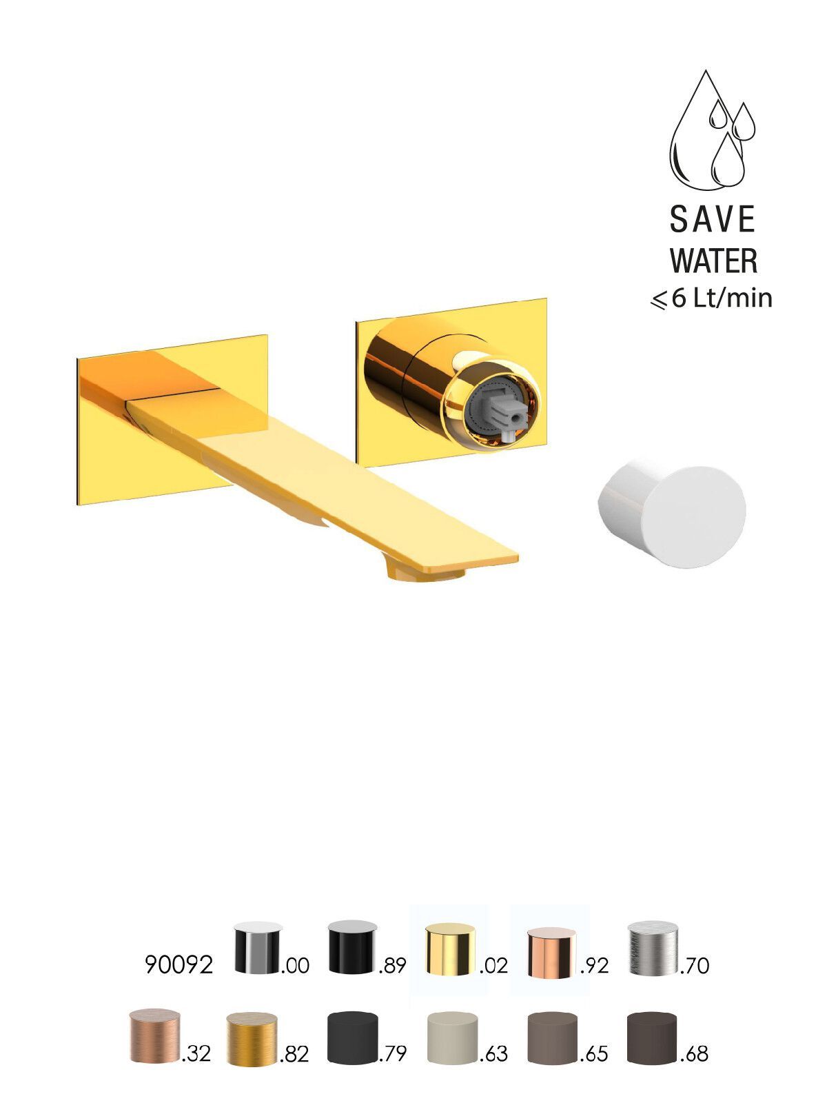 Однорычажный смеситель для раковины с 2 отверстиями без слива Rubinetterie Frattini Narciso S ARCH-00063765 - Вид №10