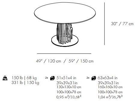 Mambo Unlimited Ideas Круглый мраморный стол sun-id-1416394 - Вид №3