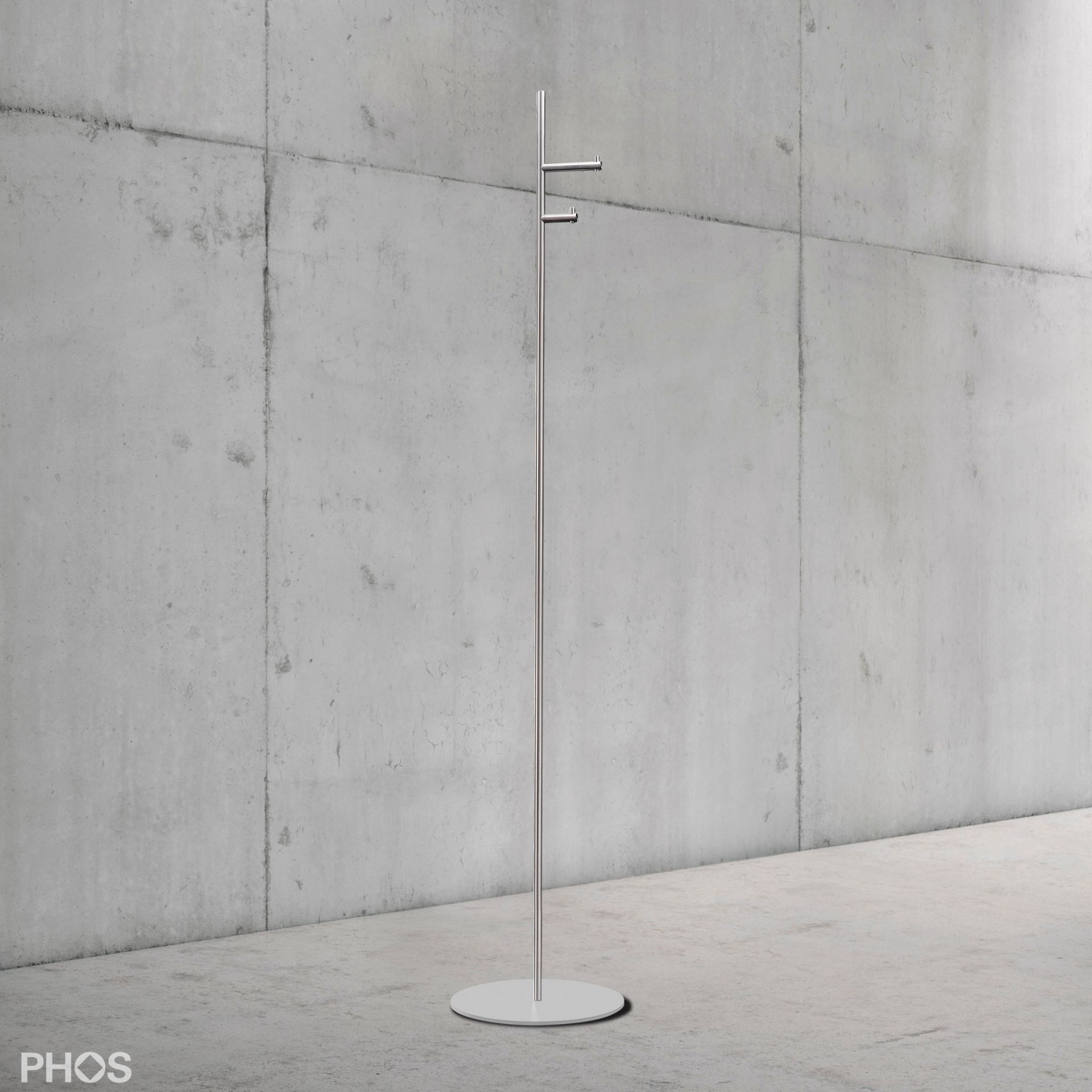 GSTS2S-BPW Вешалка для одежды с 2 крючками, основание: белое. PHOS  - Вид №1