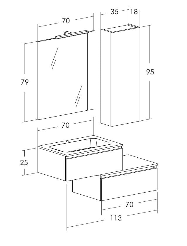 Деревянный секционный подвесной умывальник LEGNOBAGNO Urban Componible ARCH-00109820 - Вид №4