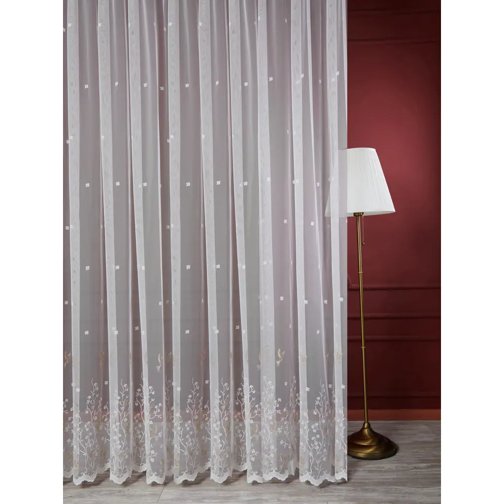 Тюль 1 м/п Птички сетка 280 см цвет бело-бежевый ELIT HOME STLM-2182361