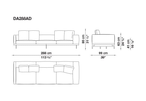 3-местный тканевый диван с полуостровом B&B Italia док ARCH-00061121 - Вид №108