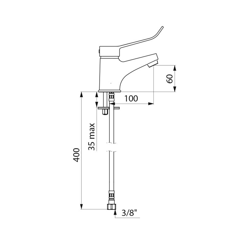 2221L Механический смеситель для раковины DELABIE  - Вид №1