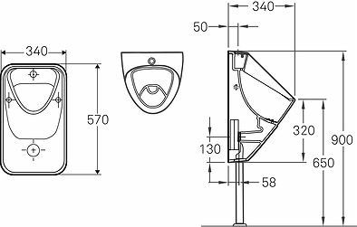 41460 Настенный писсуар, уринал с мушкой IFO  - Вид №1