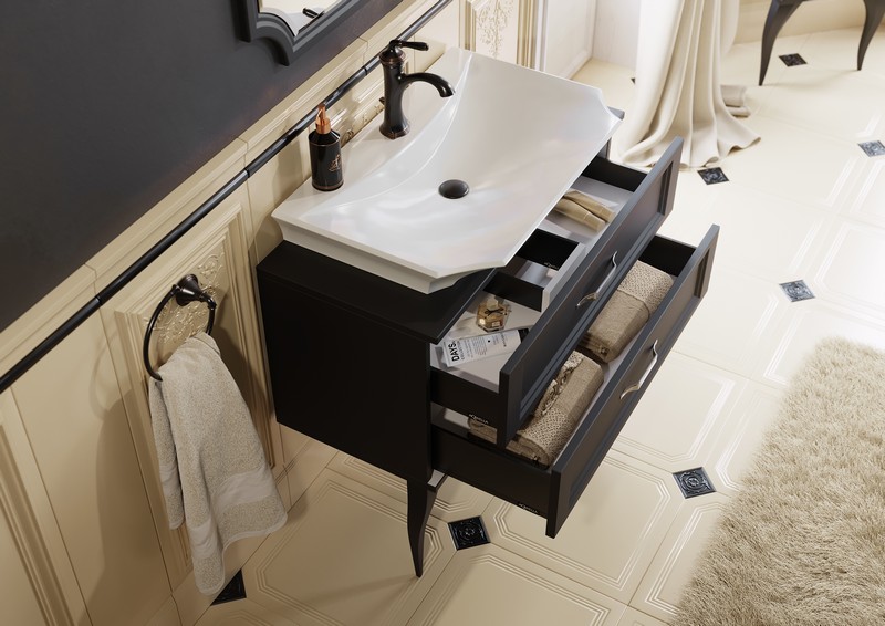 LaDonna тумба под умывальник, цвет черный LAD0108BLK AQWELLA PU048010700110003 - Вид №2