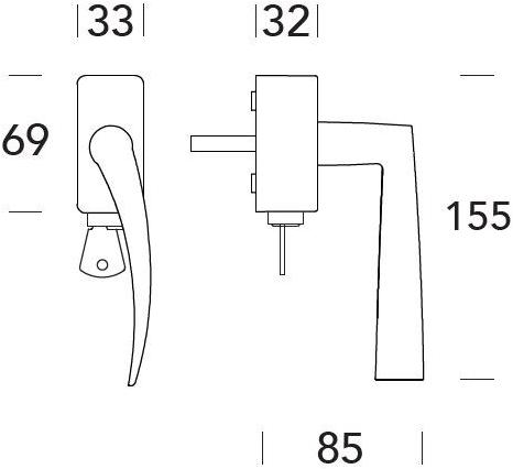 Reguitti Оконная ручка из латуни с замком на розетке Apri A121dkc7158 - Вид №1