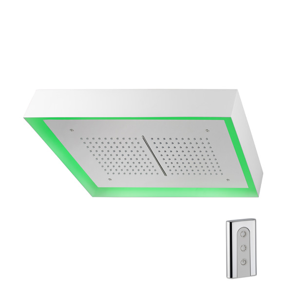 82132 Видимая прямоугольная головка 570 × 370 потолочный монтаж / дождевая струя - водопад в центре + свет / с дистанционным управлением HORUS Range Hydro 