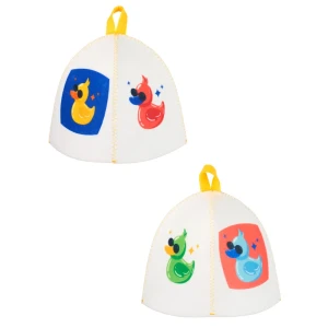 Шапка для бани Главбаня с принтом Уточка войлок цвет белый