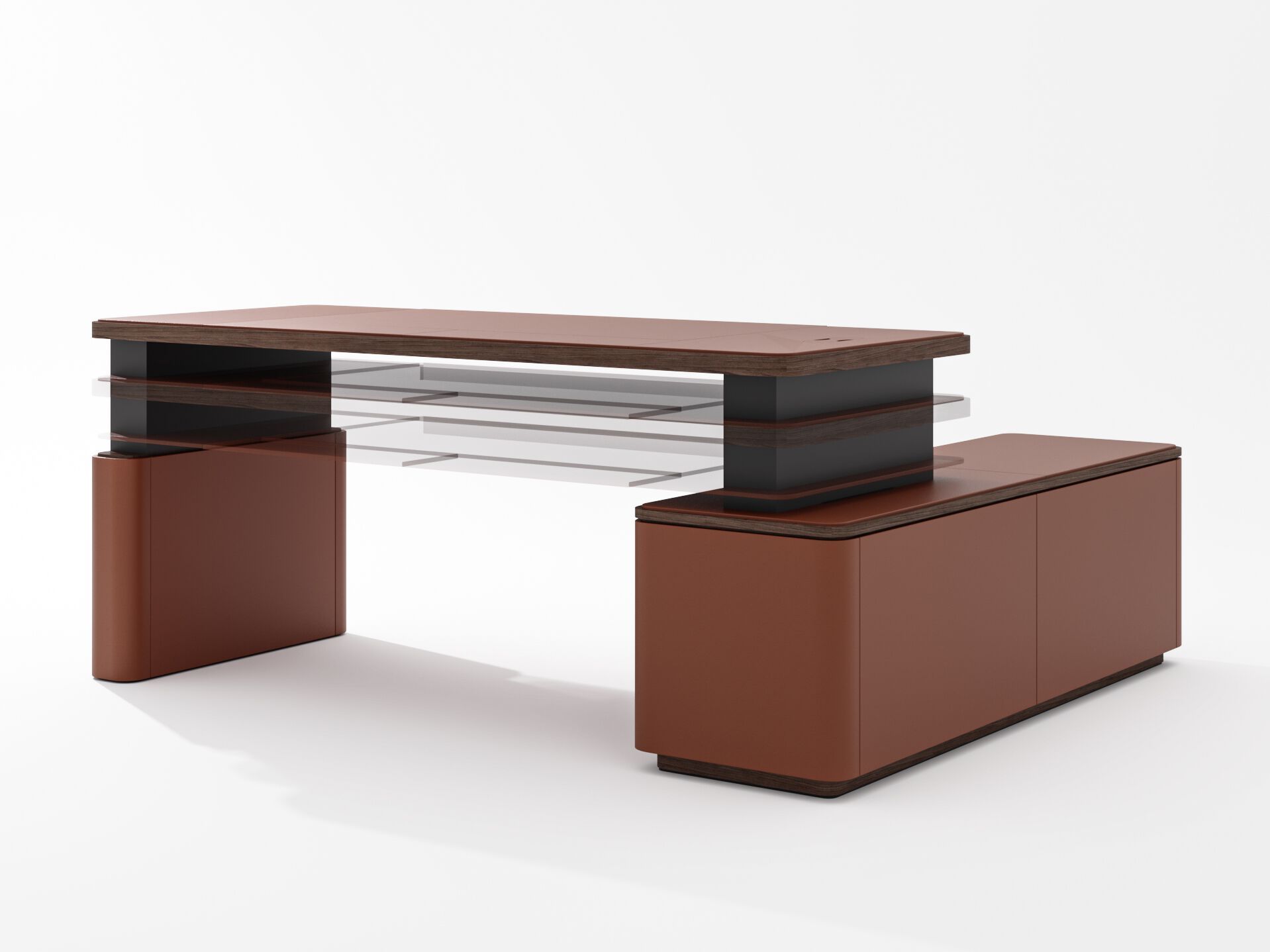 Направленный регулируемый по высоте стол со встроенной полкой PROF ARCH-00007529