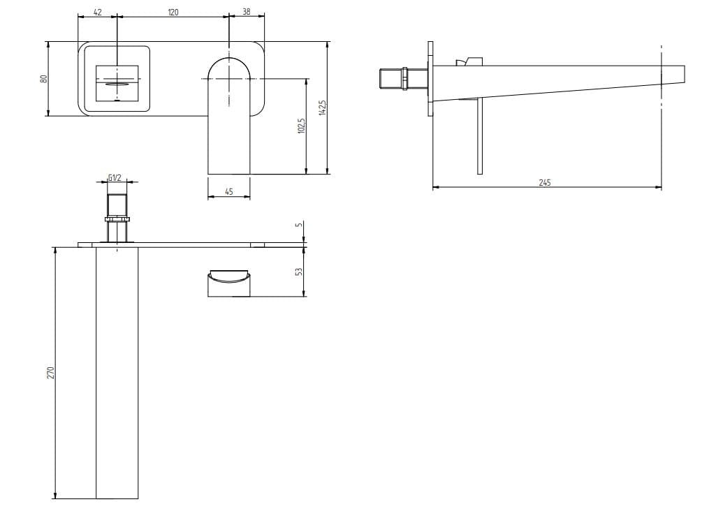Настенный смеситель для раковины Zazzeri 100 ARCH-00095738 - Вид №4