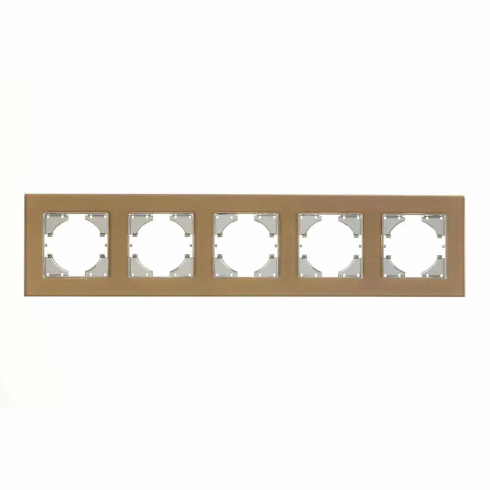 Рамка для розеток и выключателей Gusi Electric Ugra 5 постов цвет шампань STLM-2158490