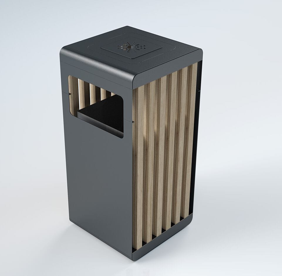 Наружная крышка алюминиевая корзина для мусора с пепельницей CITYSì ALUMINUM ARCH-00143044 - Вид №1