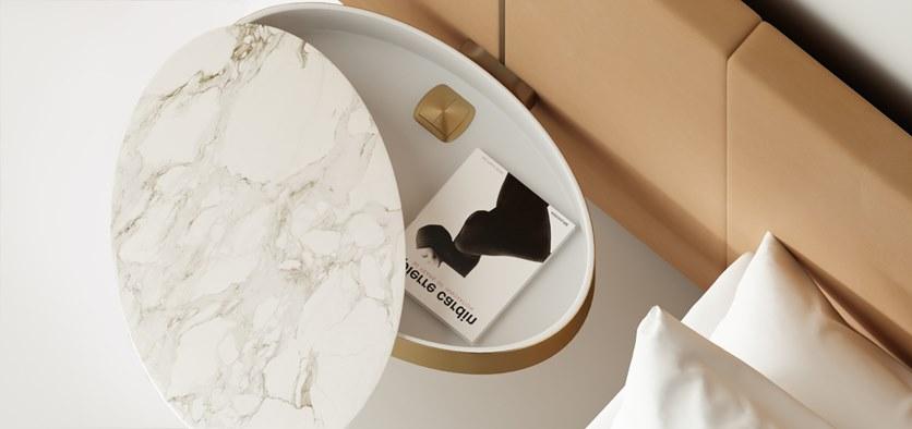 MORADA Двуспальная кровать из нубука со встроенными прикроватными тумбочками Divo Divo imperial bed - Вид №1