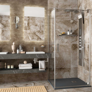 26745 SALGAR Душевая перегородка МАЛЬМО фиксированная боковая Прозрачная 762 - 782 x 1950 мм