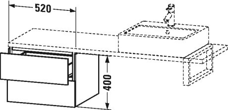 Шкафчик для компактной консоли L-Cube #LC5827 520 x 477 мм Duravit LC582709191 - Вид №1