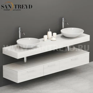 M20552BT Столешница для накладных и встраиваемых раковин 205 см цвет Северное Дерево светлое ARREDO WOOD Италия