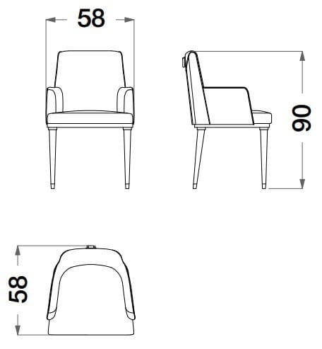 Кожаный стул с подлокотниками CPRN HOMOOD Шестое чувство ARCH-00096951 - Вид №2