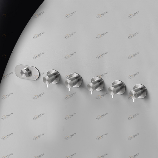 Термостат для душа матовая сталь с белой ручкой Toki Radomonte TKI58SCIL21