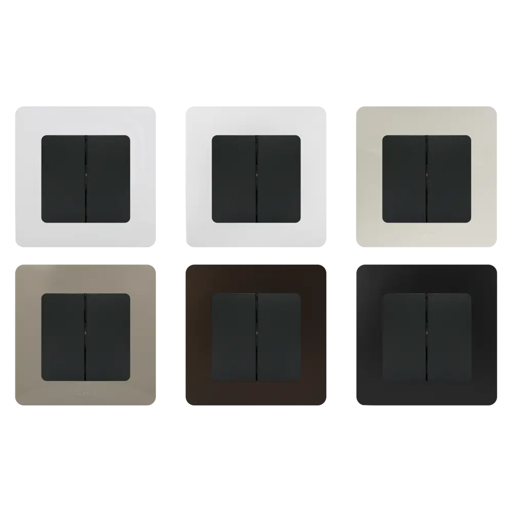 Legrand Etika: двухклавишный переключатель скрытого монтажа в антрацитовом исполнении 17357022 STLM-0008035 - Вид №1