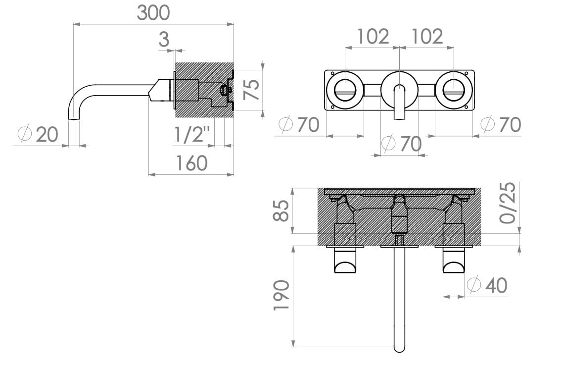 Смеситель для раковины из нержавеющей стали Radomonte Dun ARCH-00088052 - Вид №2