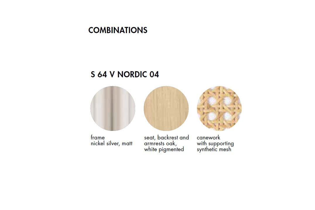 Стальной и соломенный консольный стул THONET JS. THONET ARCH-00102411 - Вид №8