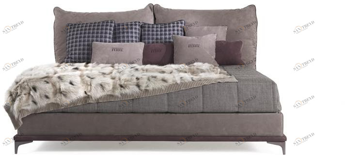 Gianfranco Ferré Home Кожаная кровать King size с мягким изголовьем Clapton sun-id-1363877