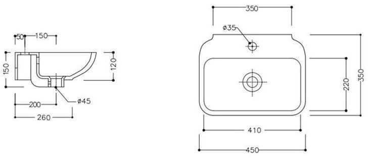 Cle4345101 Подвесная раковина настенная овальная Olympia Ceramica CLEAR белая - Вид №1