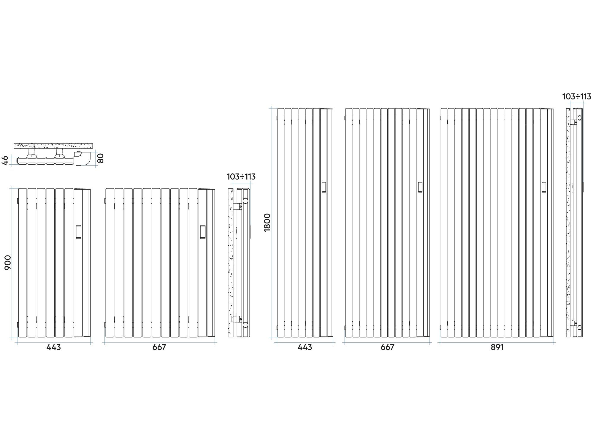 Стальной модульный электрический мебельный радиатор Irsap этаж ARCH-00074806 - Вид №6