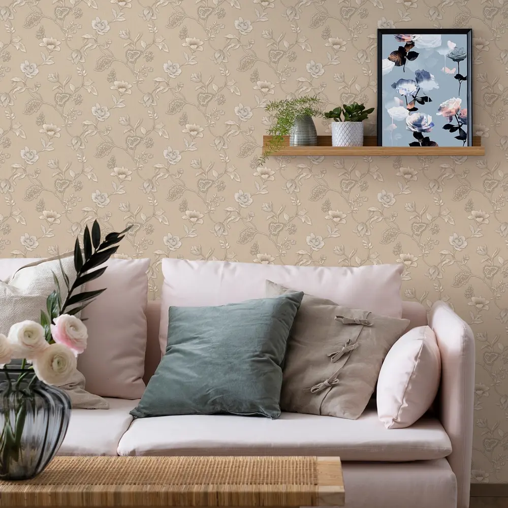 Обои флизелиновые Euro Decor Saint-Tropez бежевые 1.06 м 7080-01 82734892 STLM-2105915 - Вид №2