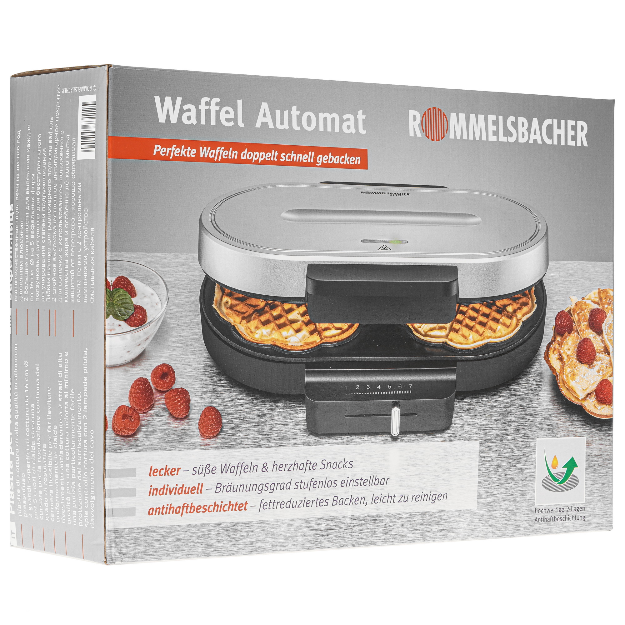 9072023 Вафельница Rommelsbacher WA 1250 серебристый STDN-0066576 - Вид №8