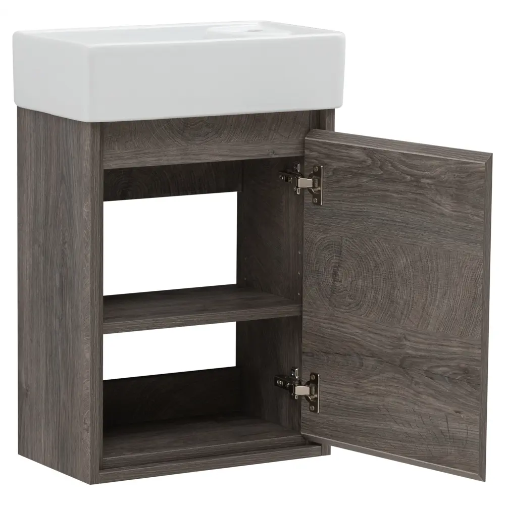 Тумба под раковину KONSENSA Мокка 2.0 подвесная 45 см цвет серый дуб STLM-2026066 - Вид №6
