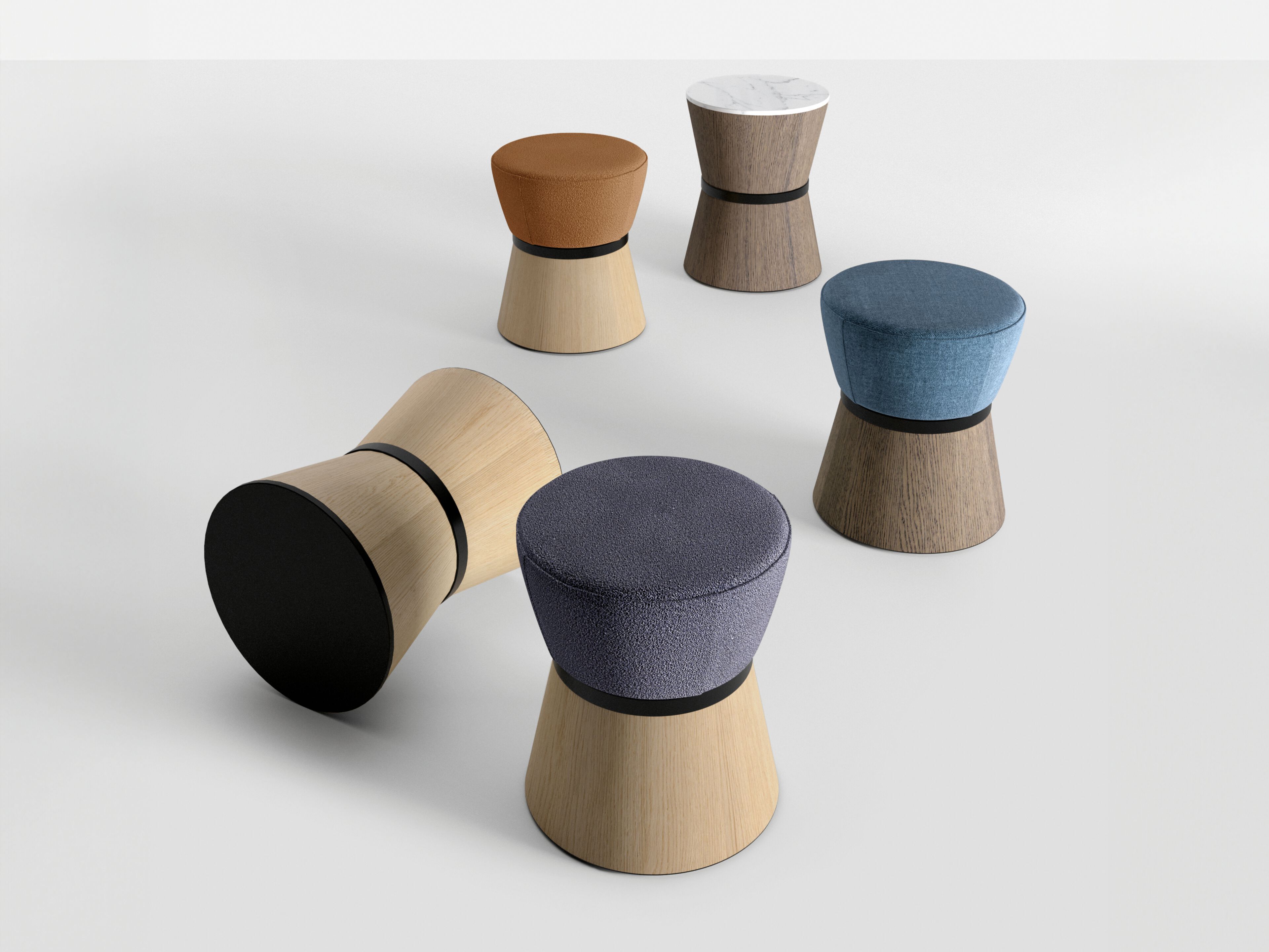 Круглый деревянный журнальный столик с керамогранитом Innova Imbottiti Мокко ARCH-00043650 - Вид №2