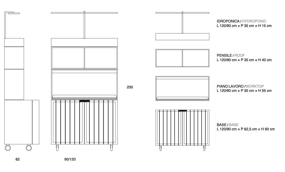 Модульный шкаф из окрашенной стали и оливкового дерева Officine Tamborrino MEMÈ ARCH-00114854 - Вид №30