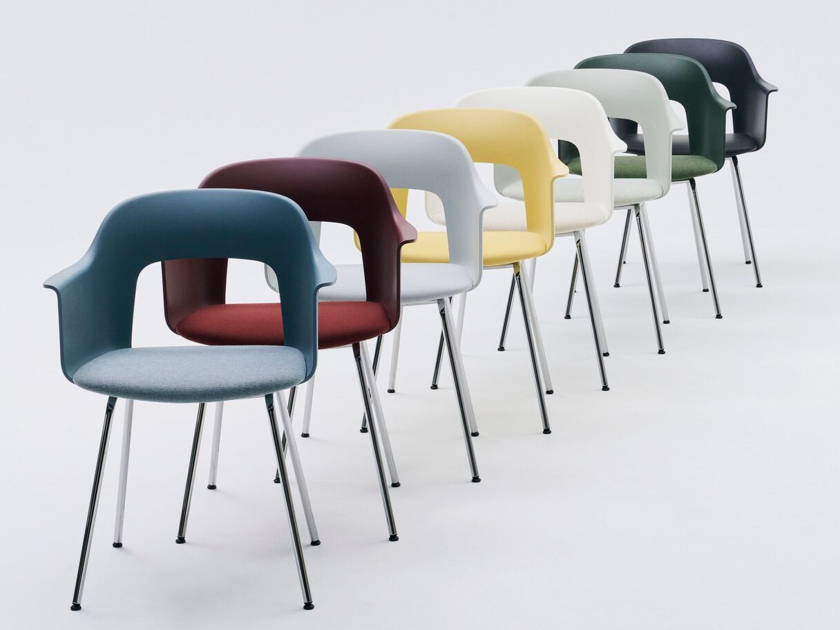 Полипропиленовый стул с подлокотниками с открытой спинкой Hay макет ARCH-00062765 - Вид №45