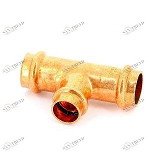 Тройник пресс 22x18x22 медный IBP P513002218022