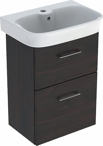 9616331001 IDO Glow Square раковина с основанием для умывальника, два ящика, 500 мм, темно-коричневый - Вид №2