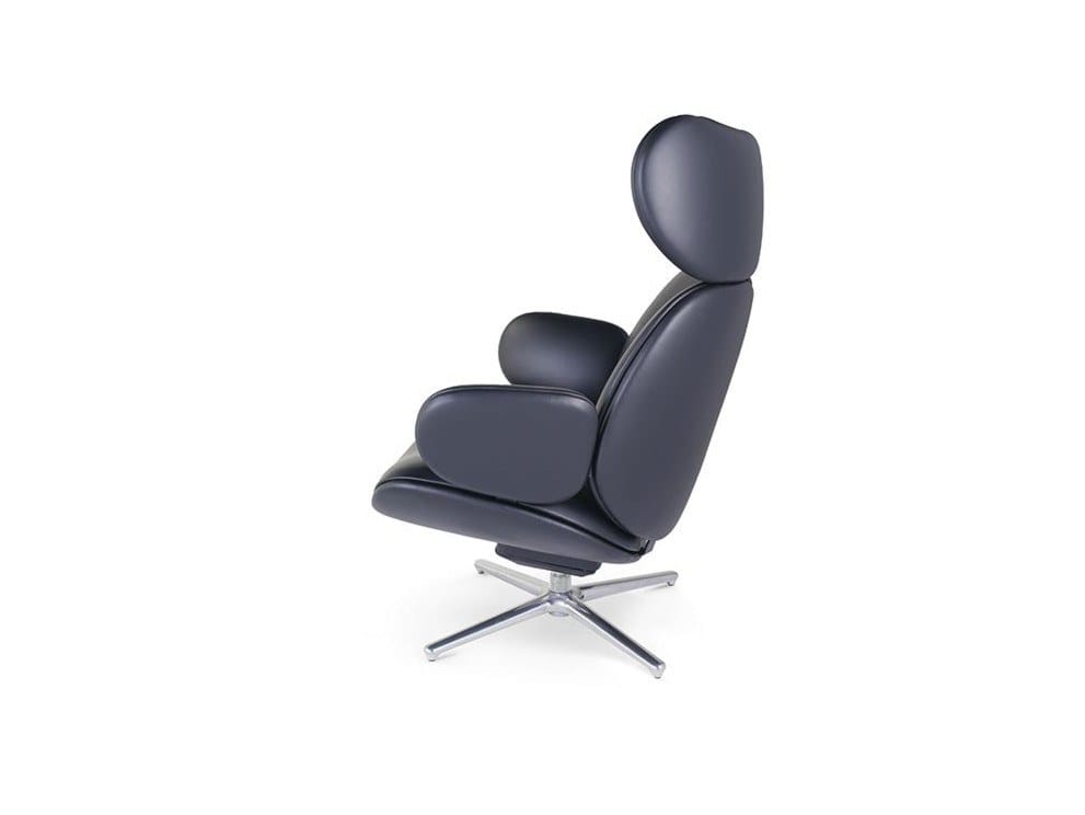 Кожаное вращающееся кресло с подголовником ROCHE BOBOIS Pulp ARCH-00033211 - Вид №1