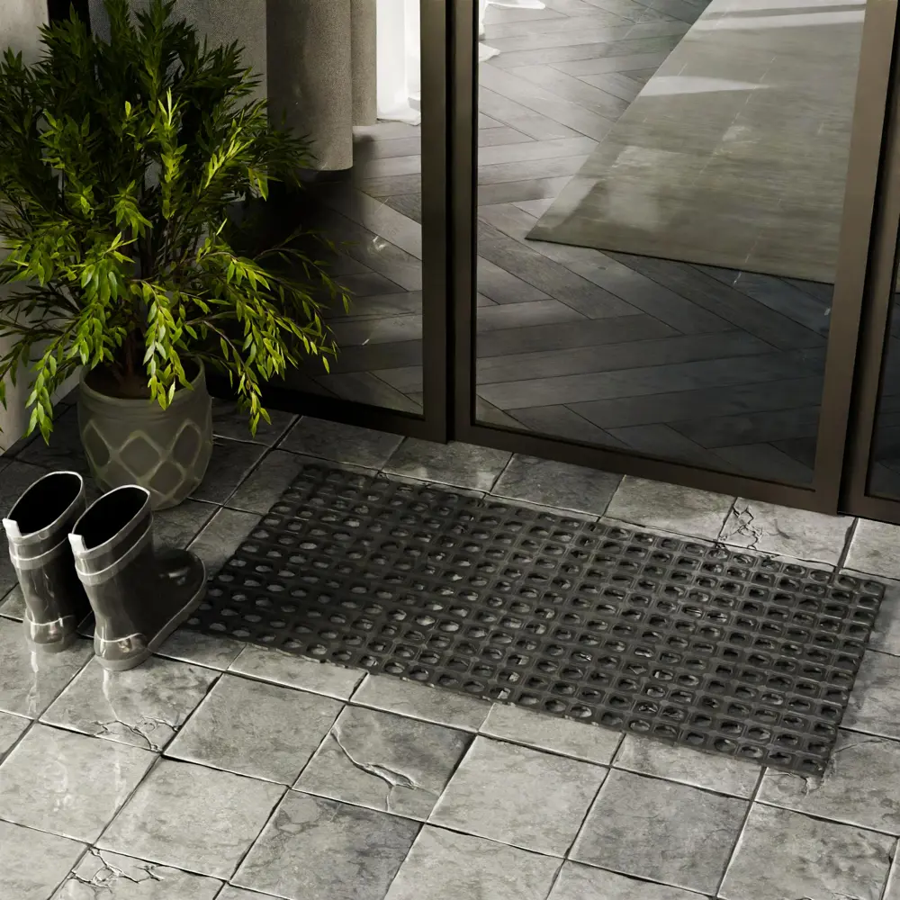 Коврик грязесборный резина Vortex 100x150 см цвет черный STLM-2034597