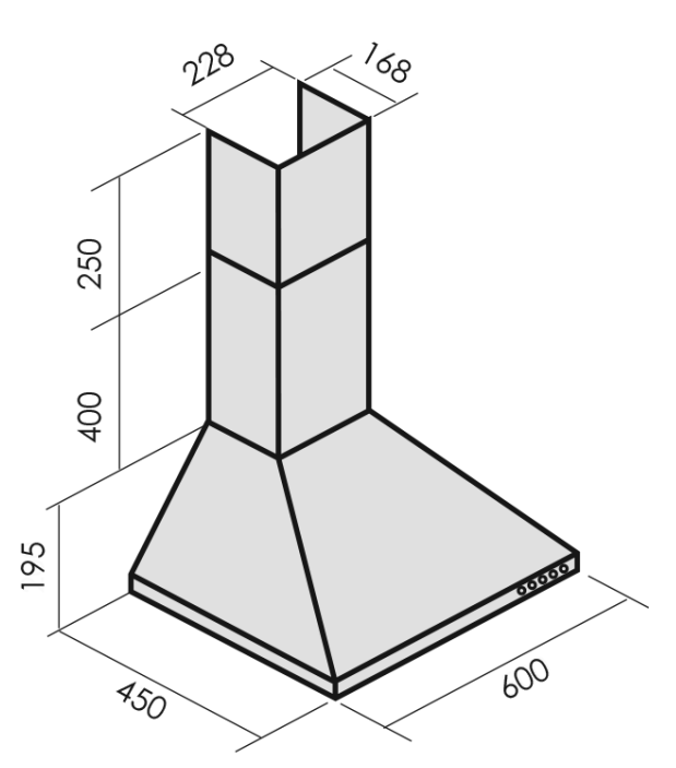 9185548 Вытяжка каминная LAUF VEGA 600 белый STDN-0133009 - Вид №1