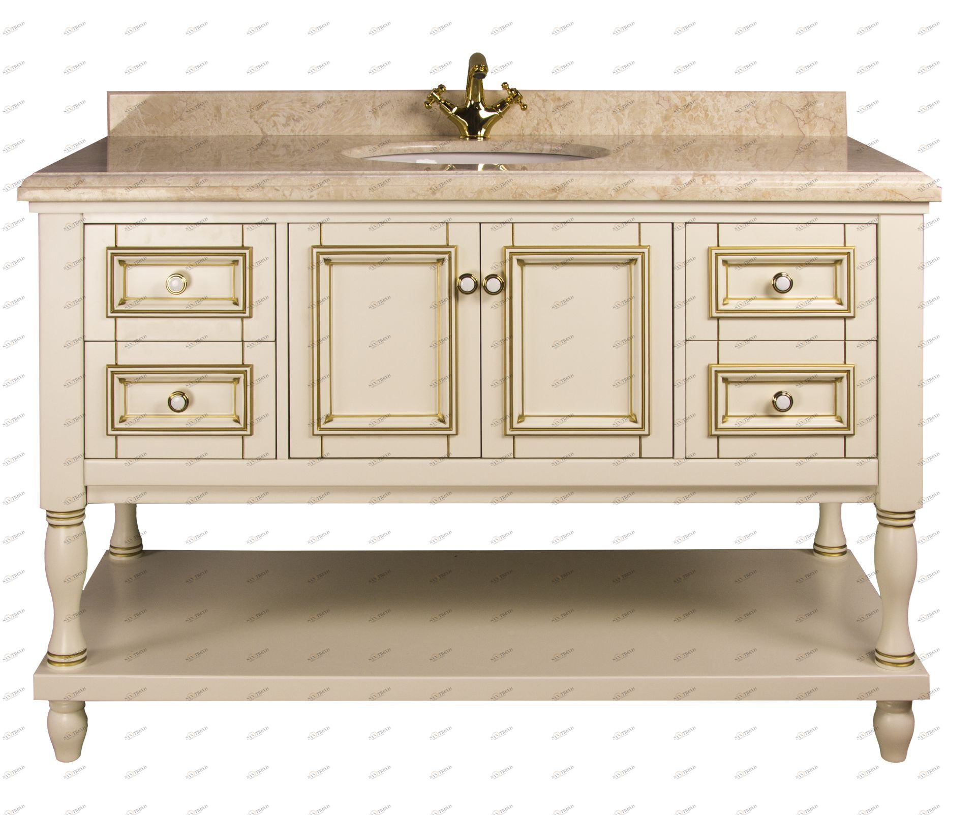 Тумба EDEN 130 арт. TS-8002-C Ивори с золотом Tessoro TS8002CIG