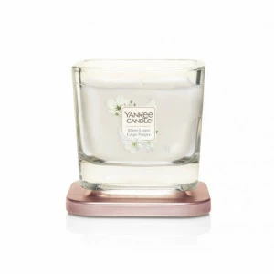 Свеча маленькая Sheer Linen "Нежное белье" 96гр 18-28 часов YANKEE CANDLE  268057 Белый