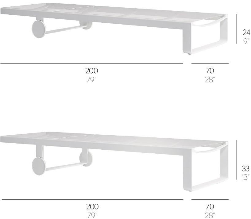 GANDIABLASCO Садовая кушетка с откидной спинкой batyline® на колесиках Flat textil sun-id-1389109 - Вид №8