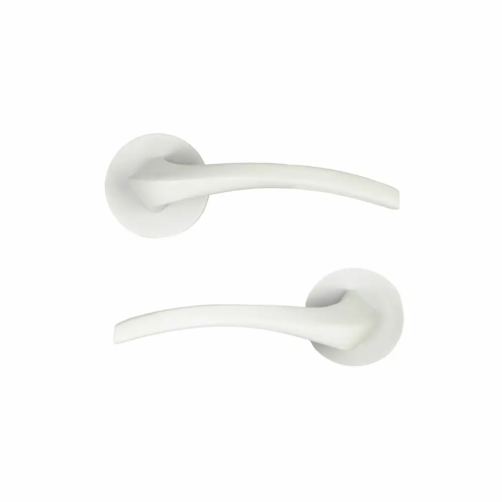 Дверная ручка на розетке KREAFORTA Ая без запирания цвет белый STLM-2006347 - Вид №1