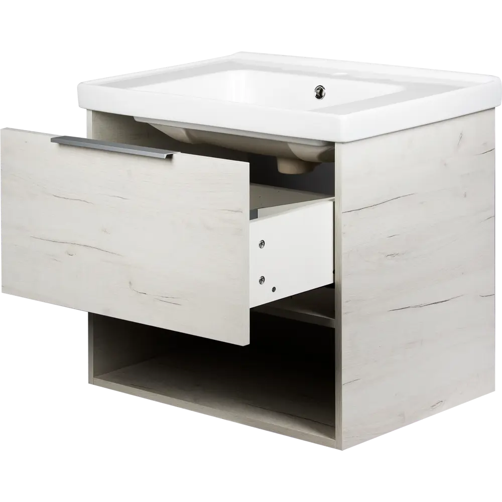 Тумба под раковину подвесная «Дана» 70 см цвет дуб крафт белый 82251435 STLM-2056396 SANFLOR - Вид №2