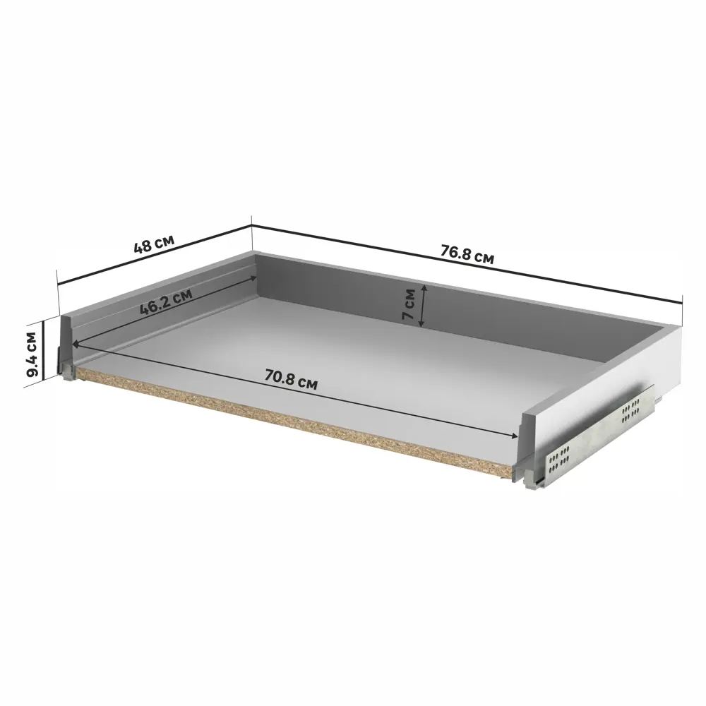 Ящик Delinia ID 76.8x9.4x48 см металл цвет серый Отсутствует STLM-2102293 - Вид №2