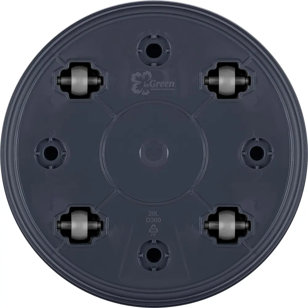 Горшок цветочный Ingreen Villa De Fiori ø36 h33 см v20 л пластик вулканический серый STLM-2033733 - Вид №4