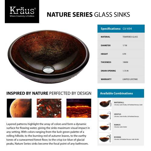 C-GV694-19mm-KGW1700 Накладная раковина на столешницу  прямоугольная Krausru  - Вид №6